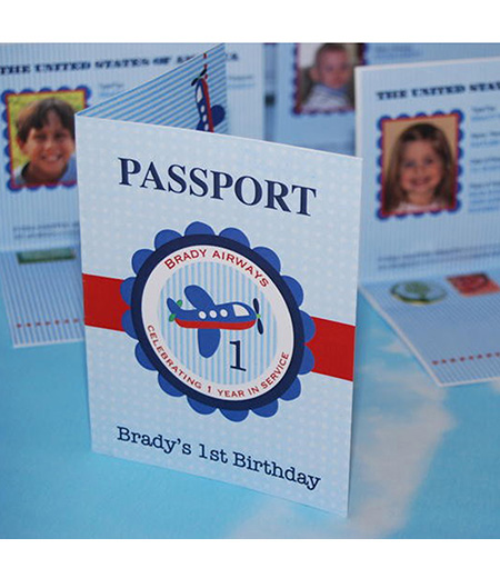 Airplane Passport Birthday Party Printable Invitation - Passport